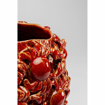 Vază Decorativă Crabs 39, Gresie Ceramică Roșu Lăcuit - Kare Design [2]
