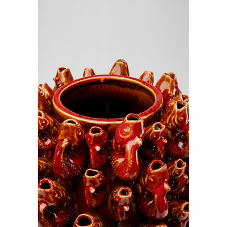 Vază Decorativă Goldfish 32,5x32x63 cm, Gresie Ceramică Roșu Lacquered - Kare Design [2]