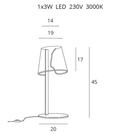 Veioza abajur acril transparent iluminare LED Pusha 20x19x45 cm baza metal auriu, T0040 - Maxlight [1]