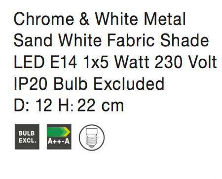 Veioza alba/gri/negru-auriu rotunda Vilda, baza metal, abajur textil, 8805204 - Novaluce [7]