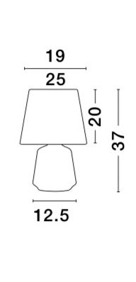 Veioza alba/gri rotunda Rocsa, baza metal, abajur textil, 8807002 - Novaluce [2]