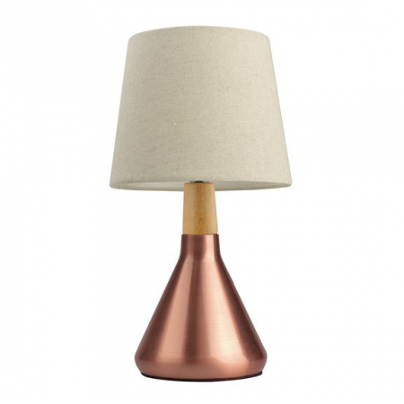Veioza argintie/cupru/aurie Ponse baza din metal si lemn, abajur textil, 7605168 - Novaluce [9]