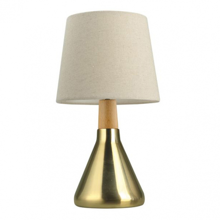 Veioze - Veioza argintie/cupru/aurie Ponse baza din metal si lemn, abajur textil, 7605168 - Novaluce