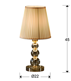 Veioza dimabila rotunda lux bej Grama, abajur textil bej plisat Ø 22 cm, baza metal si sticla, 662136N - Schuller [1]