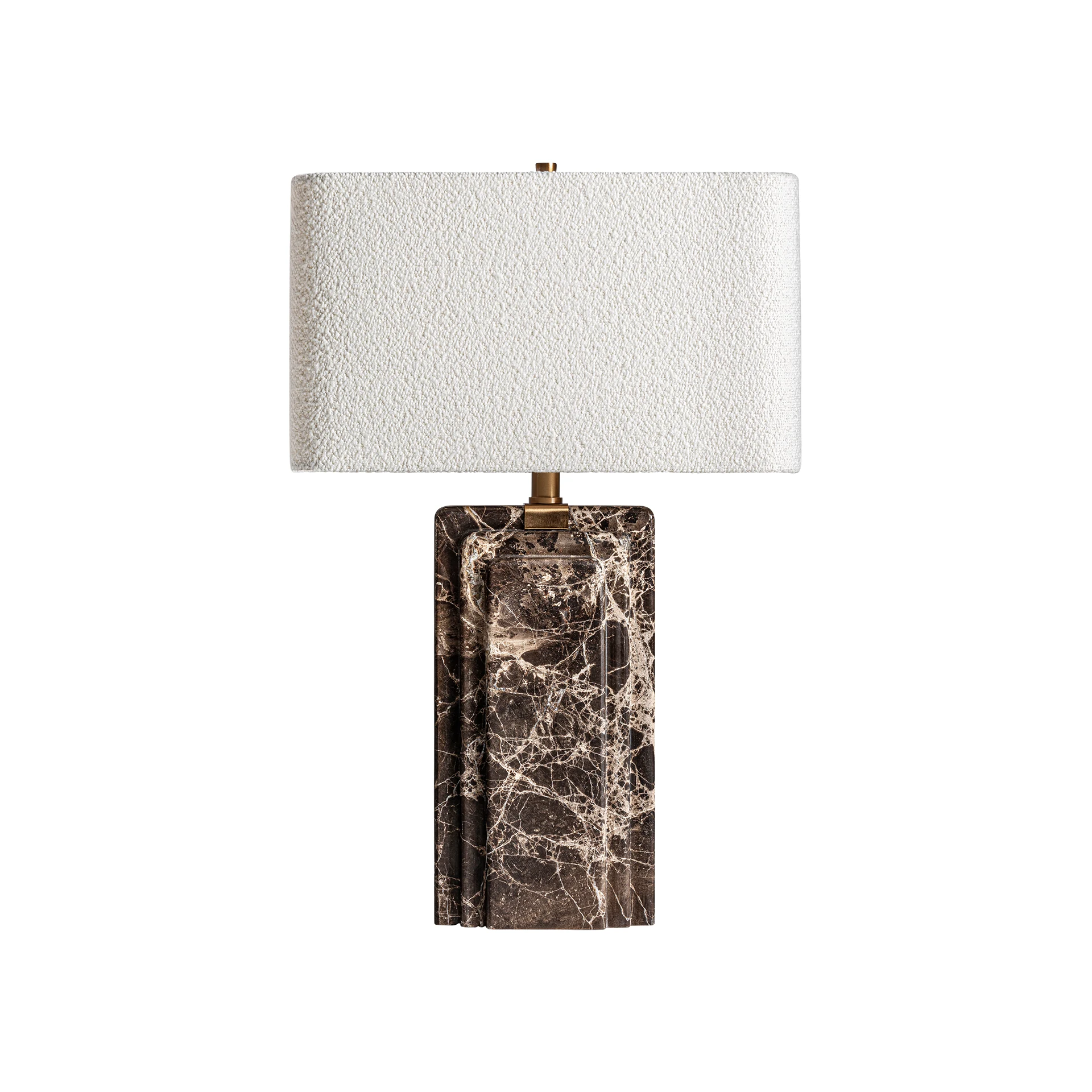 Produse - Veioza din Poliester, Fier si Marmura, Maro, 43x26x66 cm - VicalHome 35648