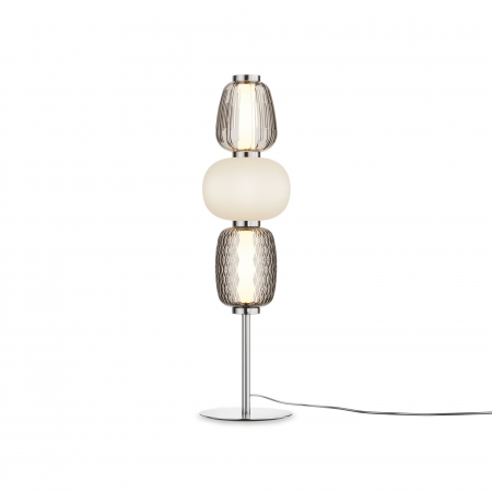 Veioze - Veioza LED Pattern MOD267TL-L28CH3K, cu intrerupator, 28W, 3800lm, lumina calda, IP20, crom+alba+gri, Maytoni