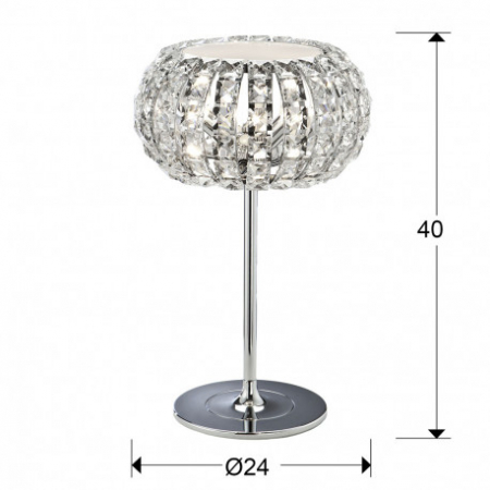 Veioza lux rotunda Jasmi cristale patrate transparente, Ø 24 cm, baza metal, 508424 - Schuller [1]