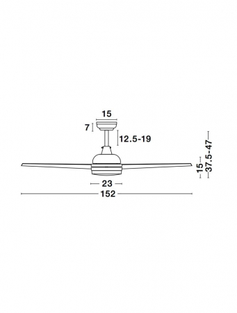Ventilator cu LED alb Estee, Ø 152 cm, din otel, 9953198 - Novaluce [4]