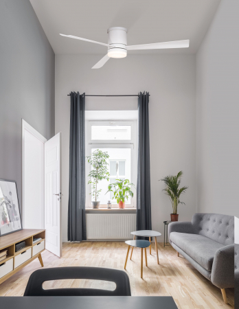 Ventilator cu LED alb/nichel Jamin, Ø 132 cm, baza din otel, lame din placaj, 9953015 - Novaluce [3]