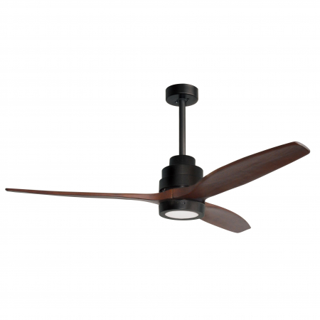 Ventilator LED Tuska, Ø 132 cm, baza otel, lame din lemn, 5231401 - Novaluce [0]
