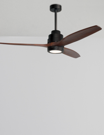 Ventilator LED Tuska, Ø 132 cm, baza otel, lame din lemn, 5231401 - Novaluce [1]