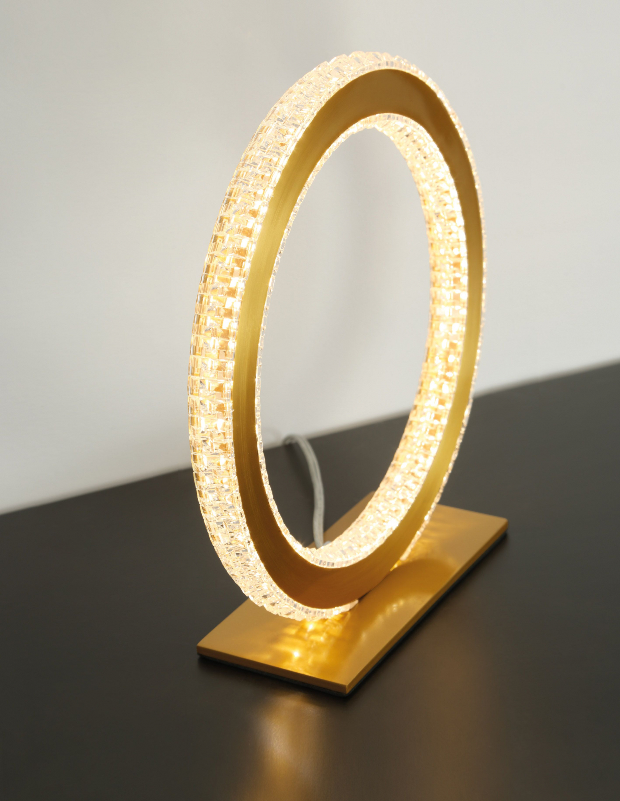 Cosmic Guidelines batch Lampa masa rotunda aurie cu cristale Baruch Ø26 cm, iluminare LED, design  modern