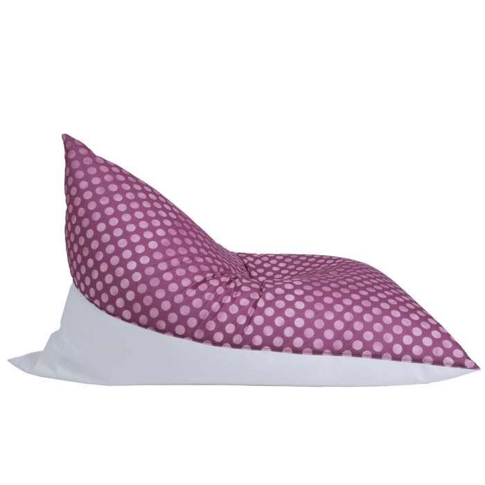 Bean bag Relax - Buline mov - Imitatie piele alb [3]