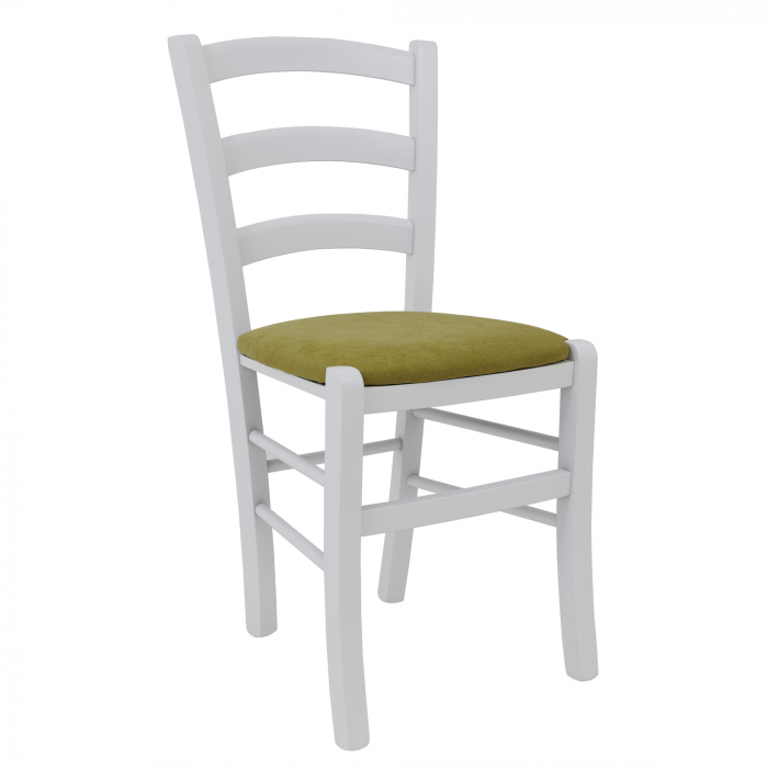 Scaun Paesana, cadru fag, culoare alb, material stofa K2 verde [2]