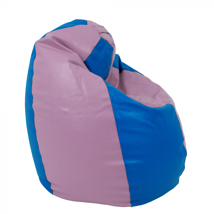 Mara - fotoliu puff - imitatie piele - mov/albastru [3]