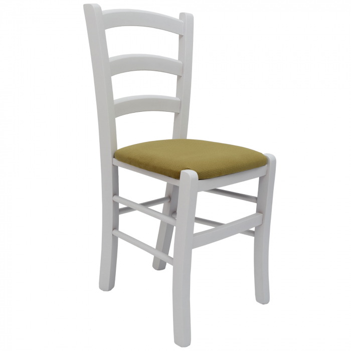 Scaun Paesana, cadru fag, culoare alb, material stofa K2 verde [1]