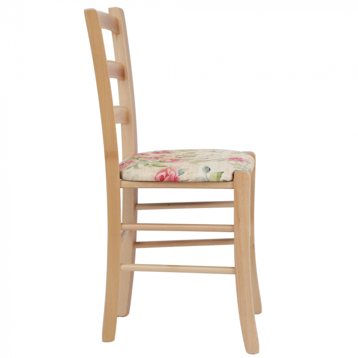 Scaun Paesana, cadru fag, material stofa print floral maro [2]