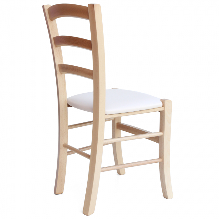 Scaun Paesana, cadru fag, material piele ecologica crem [2]