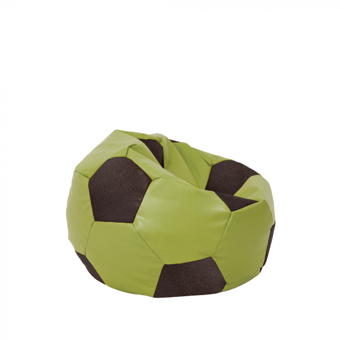 Baby Ball - fotoliu puf - imitatie piele verde/maro [2]