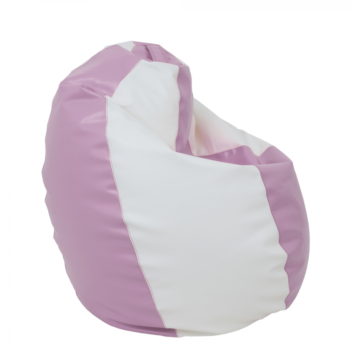 Mara - fotoliu puff - imitatie piele - mov/ alb [3]