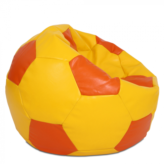 Mega Ball - fotoliu puf - imitatie piele galben/portocaliu [2]