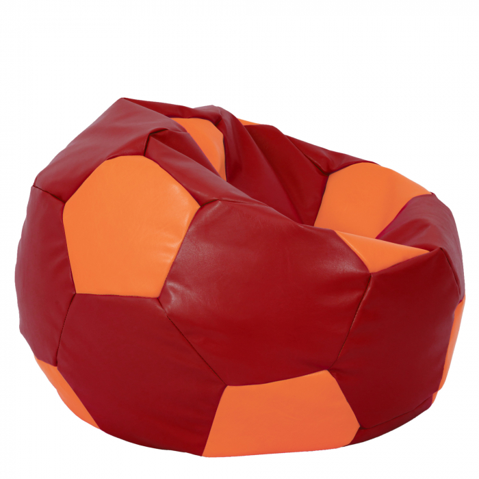 Mega Ball - fotoliu puf - imitatie piele rosu/portocaliu [2]