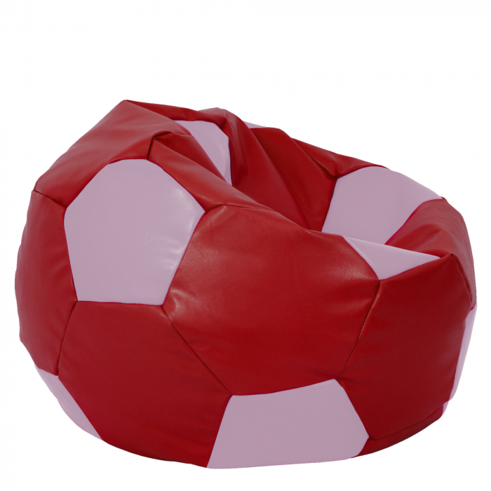 Mega Ball - fotoliu puf - imitatie piele rosu/mov [2]