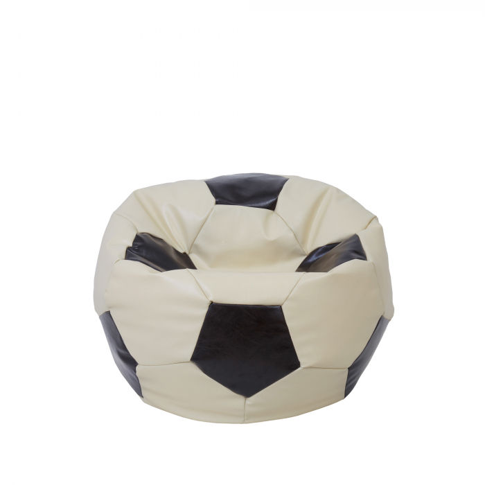 Baby Ball - fotoliu puf - imitatie piele crem/wenge [1]