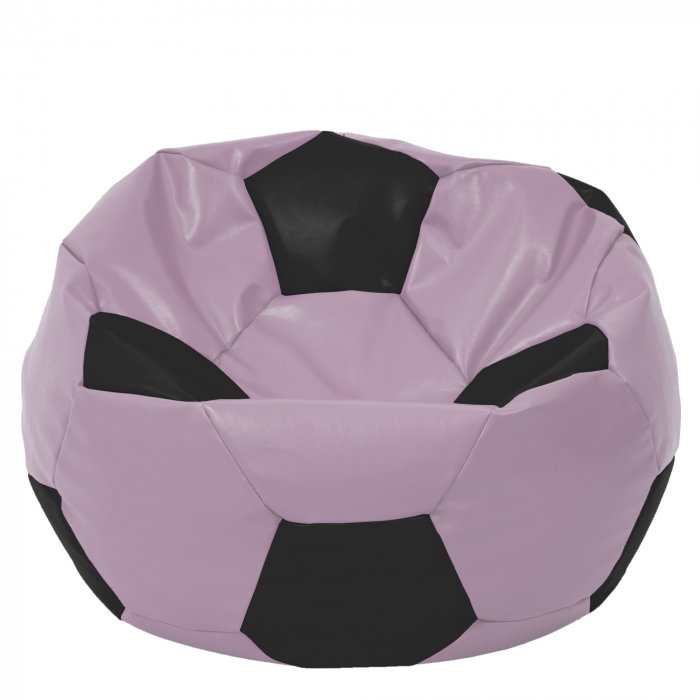 Mega Ball - fotoliu puf - imitatie piele mov/negru [1]