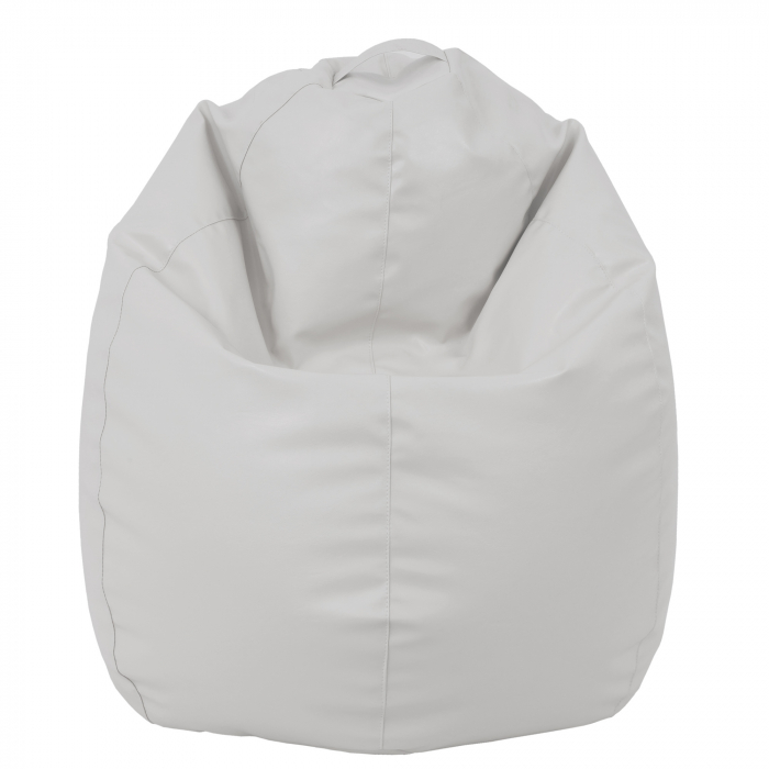Mara - fotoliu puff - imitatie piele - alb [2]