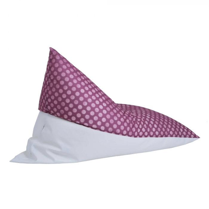 Bean bag Relax - Buline mov - Imitatie piele alb [5]