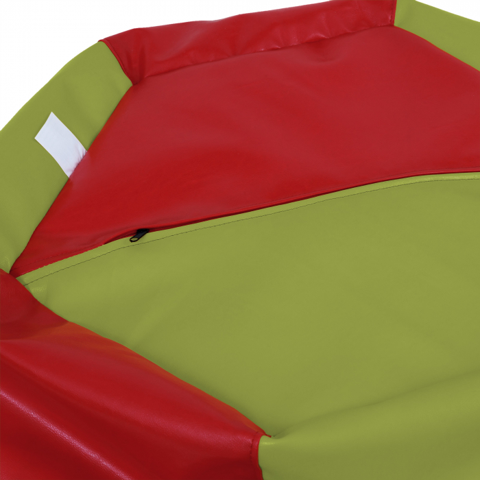 Mara - fotoliu puff - imitatie piele - rosu/verde [4]