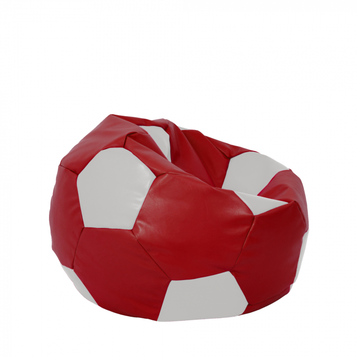Mondo Ball - fotoliu puf - imitatie piele - rosu/alb [2]