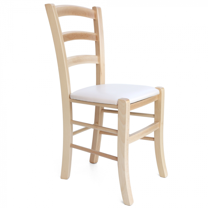 Scaun Paesana, cadru fag, material piele ecologica crem [1]
