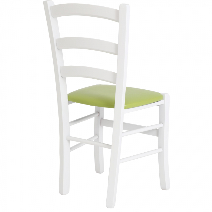 Scaun Paesana, cadru fag, culoare alb, material piele ecologica verde [3]