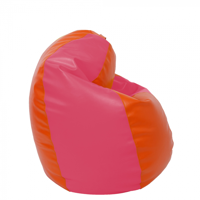 Mara - fotoliu puff - imitatie piele - portocaliu/roz [3]