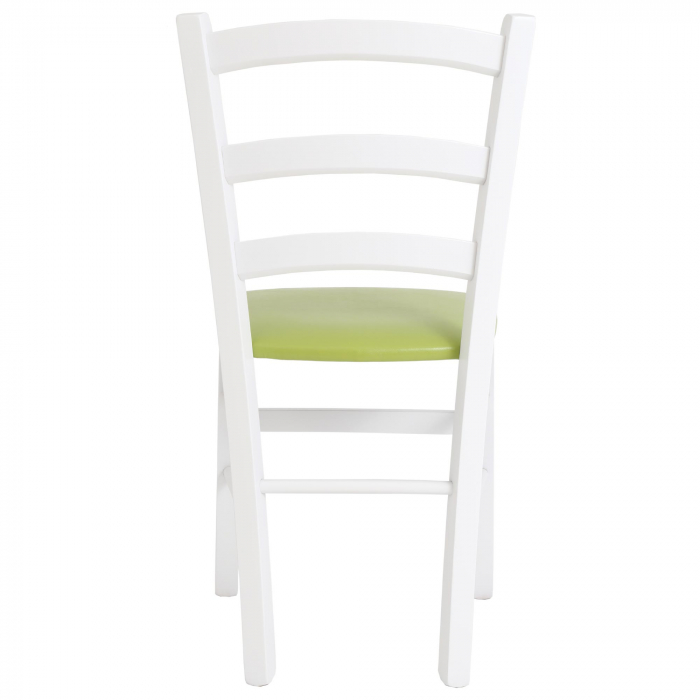 Scaun Paesana, cadru fag, culoare alb, material piele ecologica verde [4]