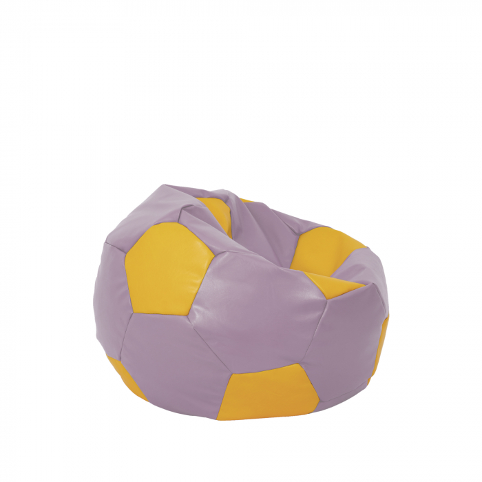 Baby Ball - fotoliu puf - imitatie piele mov/galben [2]