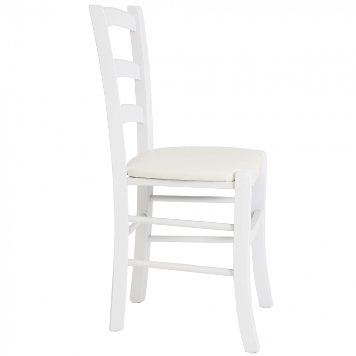 Scaun Paesana, cadru fag, culoare alb, material piele ecologica alb [2]