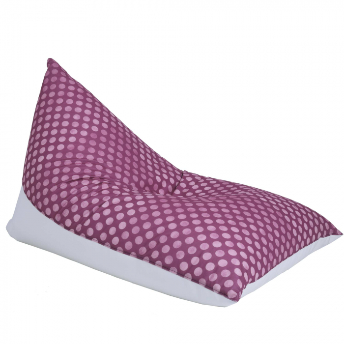 Bean bag Relax - Buline mov - Imitatie piele alb [2]