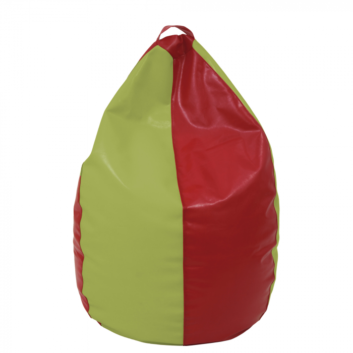 Mara - fotoliu puff - imitatie piele - rosu/verde [1]