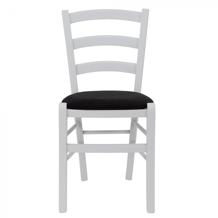 Scaun Paesana, cadru fag, culoare alb, material stofa K6 negru [2]