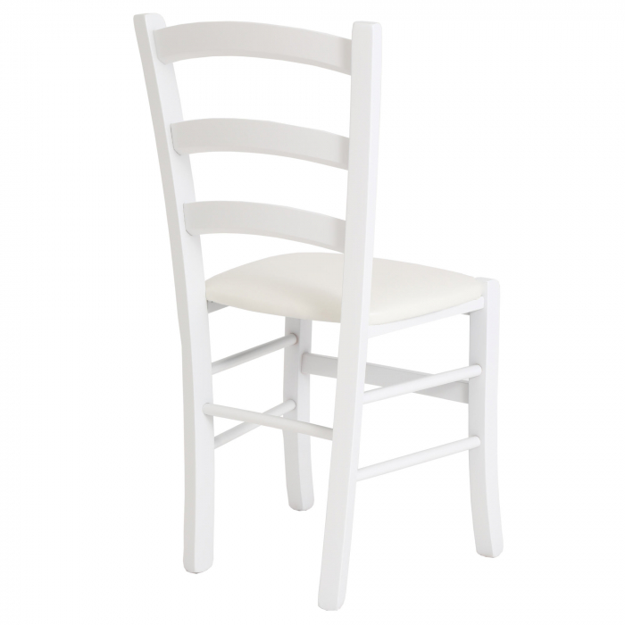 Scaun Paesana, cadru fag, culoare alb, material piele ecologica alb [3]