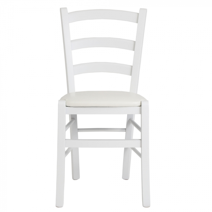 Scaun Paesana, cadru fag, culoare alb, material piele ecologica alb [5]