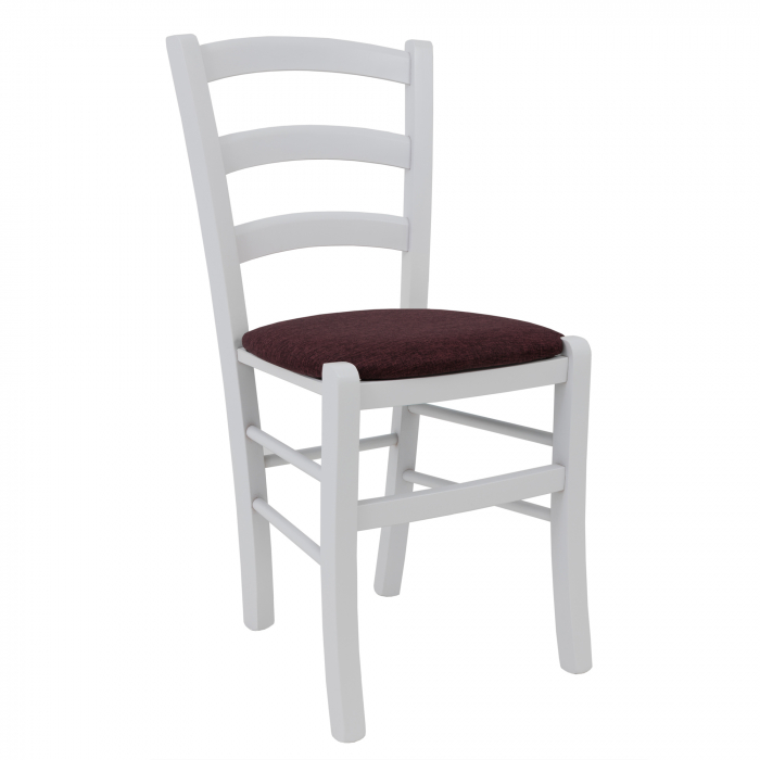 Scaun Paesana, cadru fag, culoare alb, material stofa S78 bordo [1]