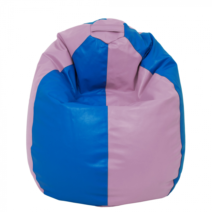 Mara - fotoliu puff - imitatie piele - mov/albastru [2]