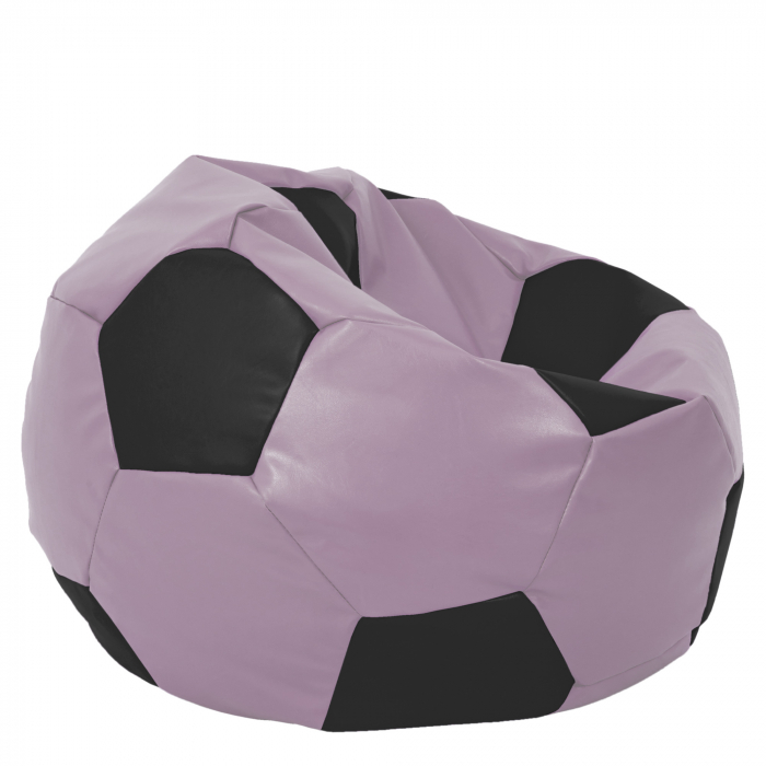 Mega Ball - fotoliu puf - imitatie piele mov/negru [2]
