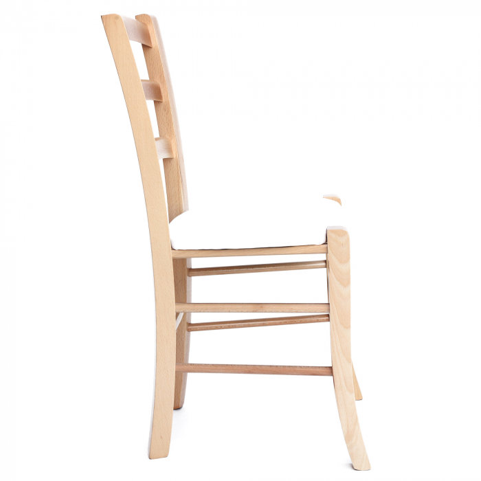 Scaun Paesana, cadru fag, material piele ecologica alb [2]
