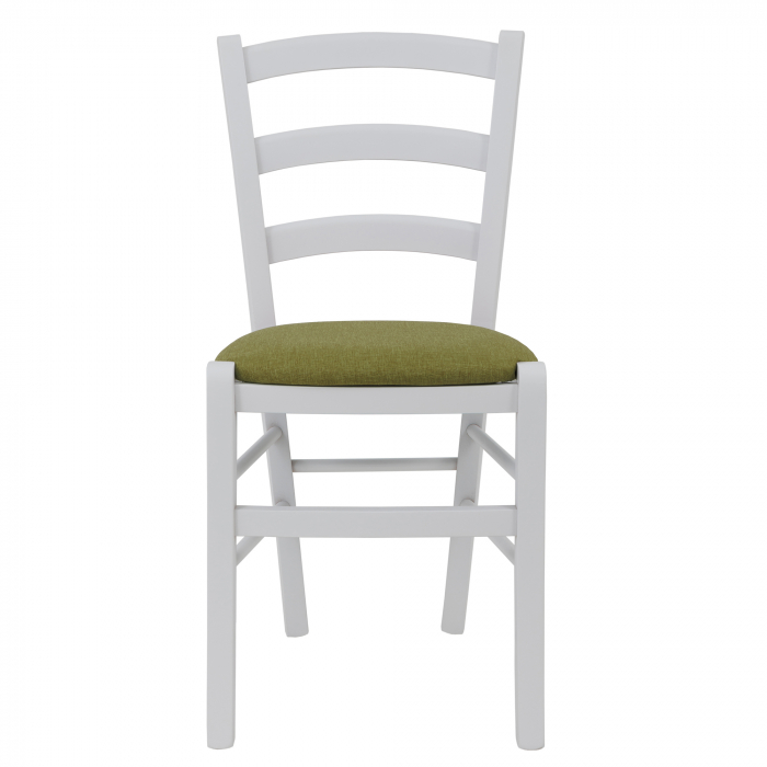 Scaun Paesana, cadru fag, culoare alb, material stofa S22 verde [2]
