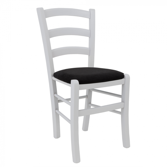 Scaun Paesana, cadru fag, culoare alb, material stofa K6 negru [1]